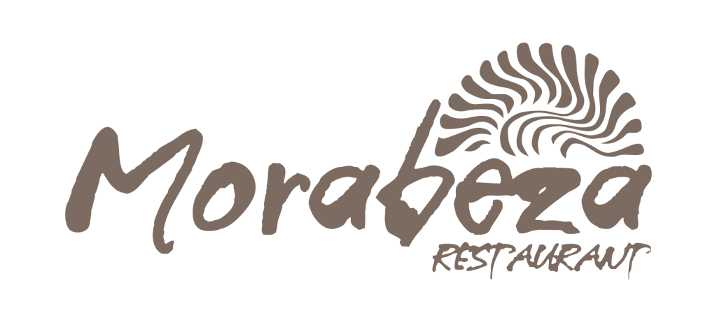 Logo del ristorante Morabeza con un design stilizzato e testo marrone.